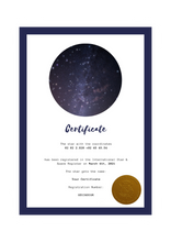 Load image into Gallery viewer, Star Naming certificate Nightblue