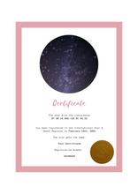 Load image into Gallery viewer, Star Naming certificate Light rose