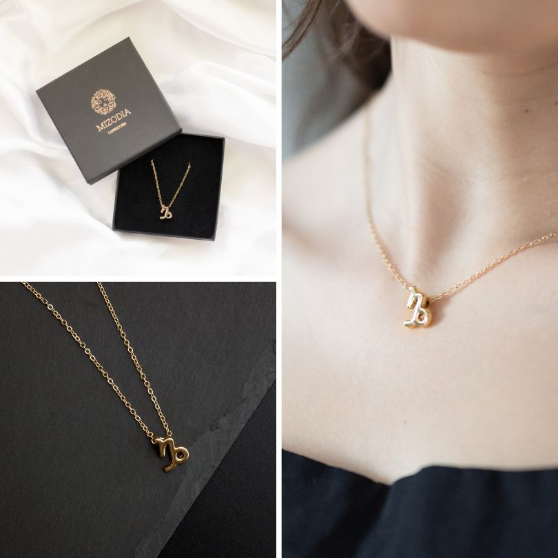 Zodiac Necklace - 9ct Gold | Gold Star Sign Necklace | By Baby
