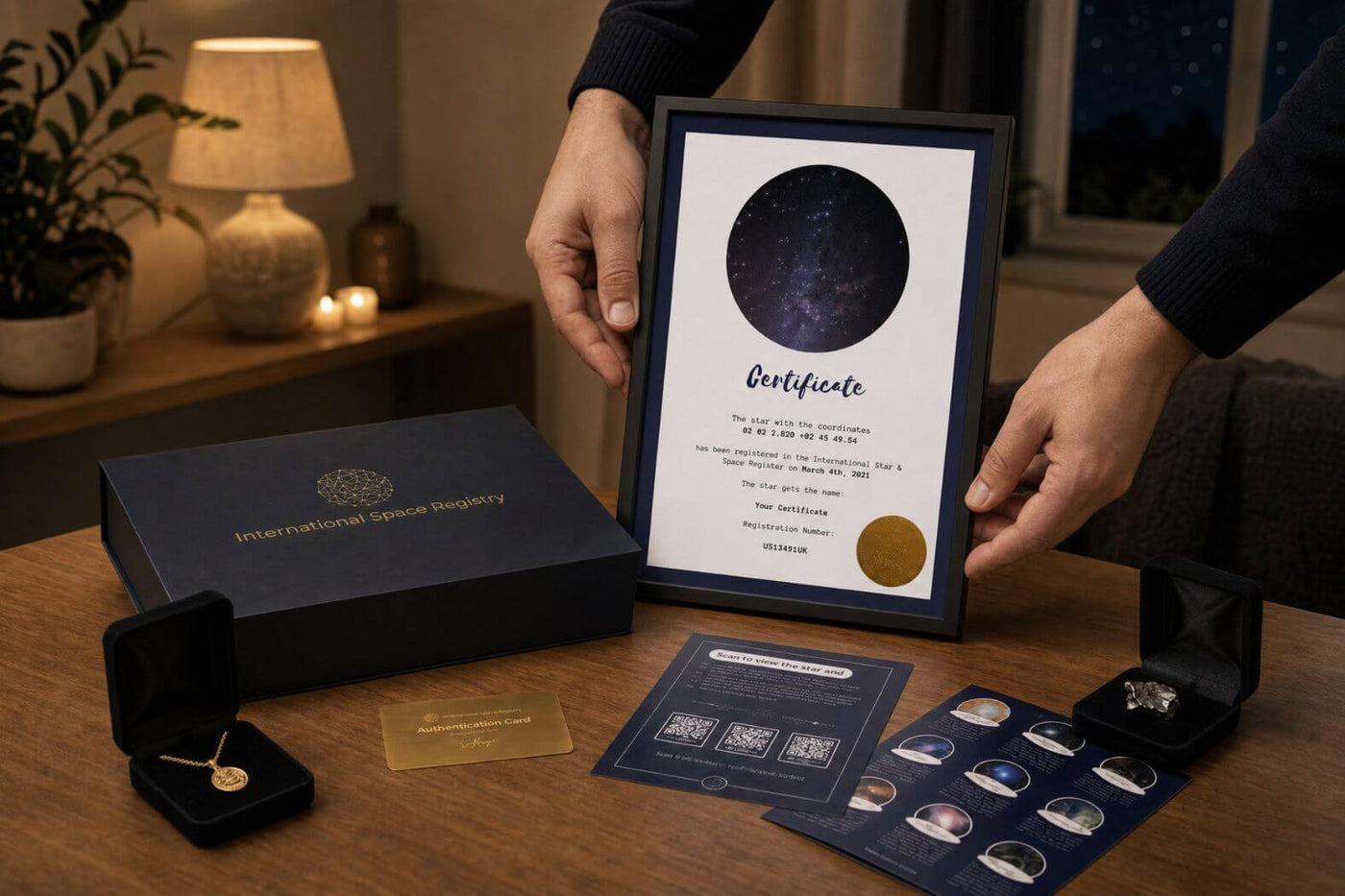 Complete Star-Naming gift set with certificate and magnetic gift box