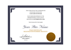 Star Naming certificate Classic Nightblue