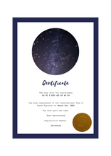 Load image into Gallery viewer, Star Naming certificate Modern Nightblue
