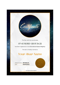 Star Naming Certificate Galaxy Darkgreen